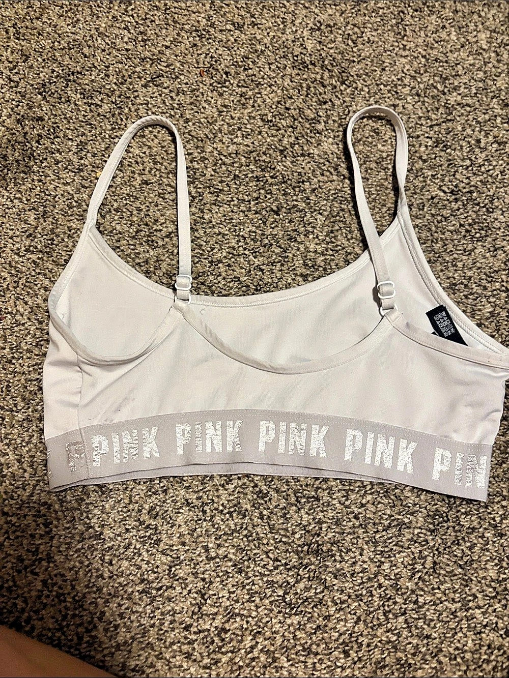 PINK Sport Sports Bra in White Size Medium